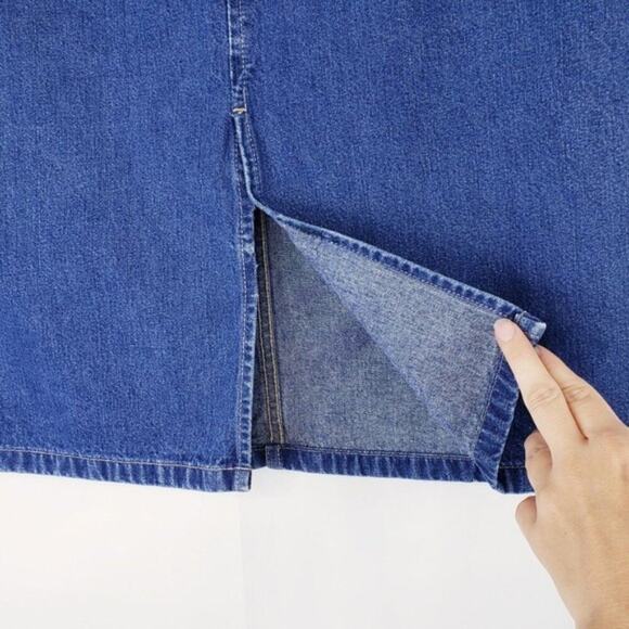 Vintage Tommy Hilfiger 90's Denim Front Slit Skirt - Picture 3 of 7